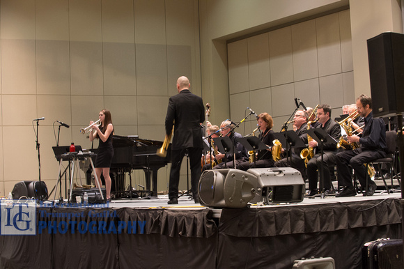 Natalie Dungey solos with the Michigan Jazz Educators Big Band