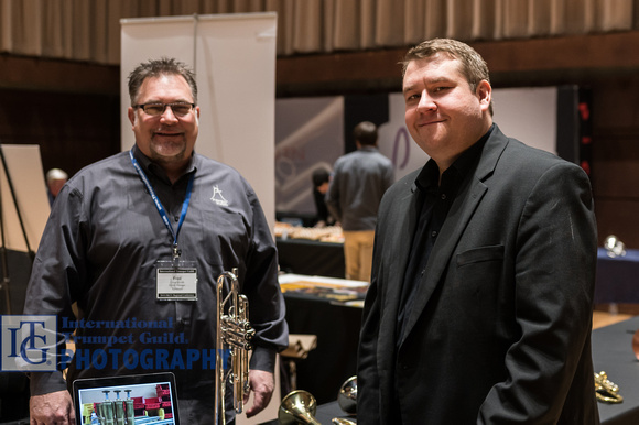 Fred Powell and Michael Mann at the Powell Trumpets Display