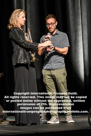 Ingrid Jensen receives the Trumpet Player of the Year Award from Jazziz Magazine